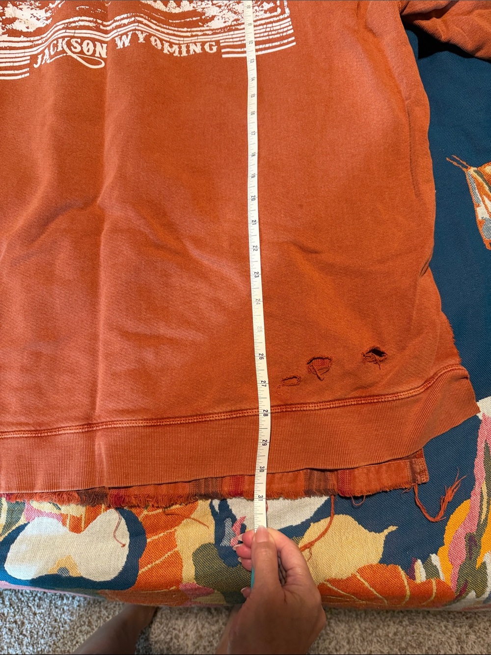 Free People Distressed Pullover Sweater - Rust - Picture 9 of 9